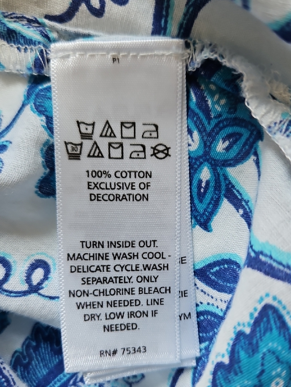 Sigrid Olsen Cotton Blue Floral Embroidered Sleeveless TunicTop Boho Cottage M - Picture 5 of 8
